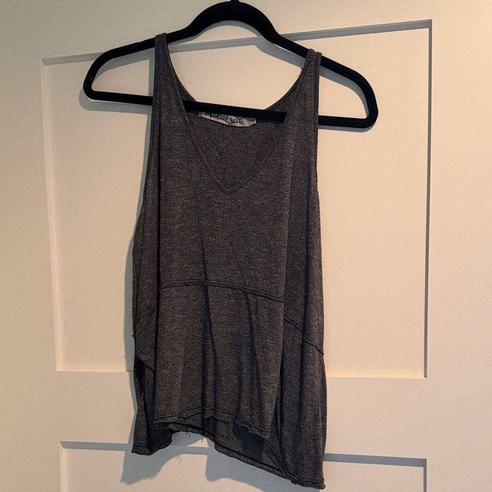 Michael Stars Charcoal Flowy Tank Top